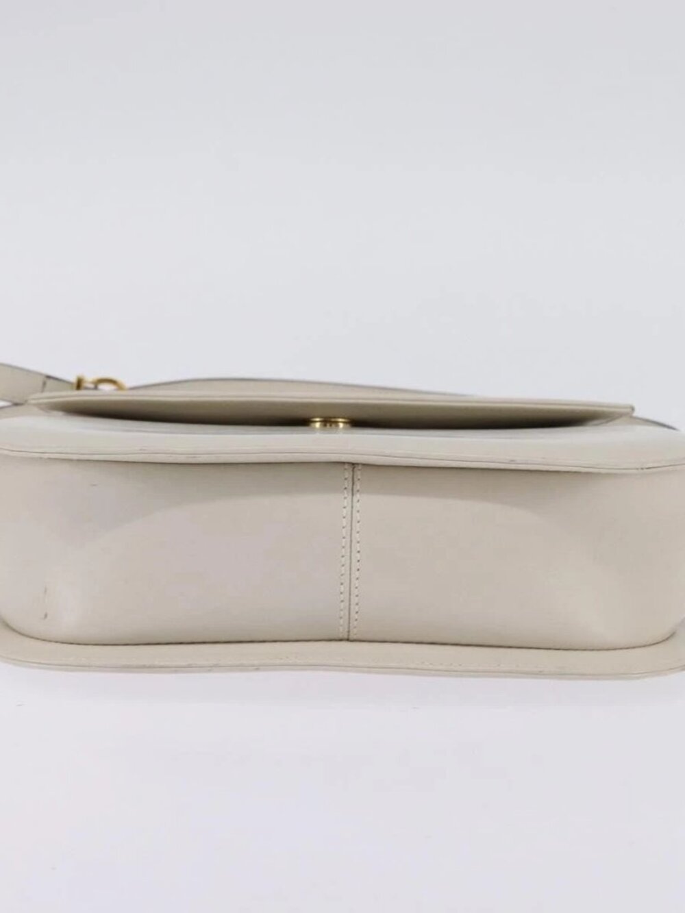 Salvatore Ferragamo Hand Bag Leather 2way White Gold Auth BA5896 - Picture 5 of 15